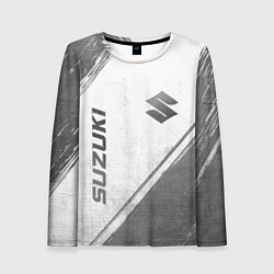 Лонгслив женский Suzuki - white gradient вертикально, цвет: 3D-принт