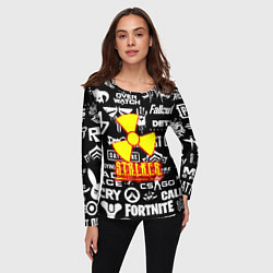 Лонгслив женский Сталкер все логотипы игр, цвет: 3D-принт — фото 2