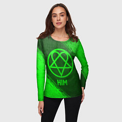 Лонгслив женский HIM - green gradient, цвет: 3D-принт — фото 2