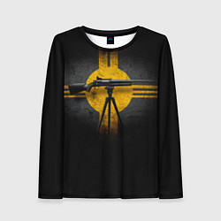 Женский лонгслив Стендовая спортивная стрельба на черном