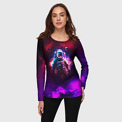 Лонгслив женский Космонавт пламенный, цвет: 3D-принт — фото 2
