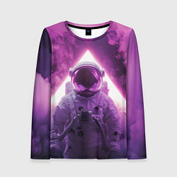 Лонгслив женский Космонавт и фиолетовый космос, цвет: 3D-принт