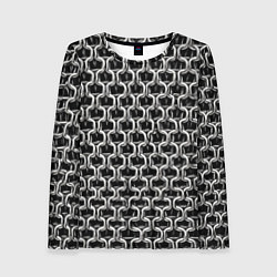 Лонгслив женский Кольчуга крупная - паттерн, цвет: 3D-принт