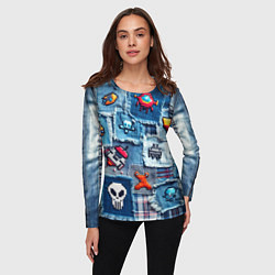 Лонгслив женский Пиксельный космос, цвет: 3D-принт — фото 2