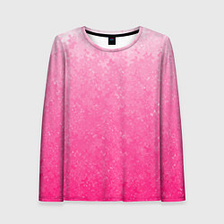 Лонгслив женский Розовый градиент с узором, цвет: 3D-принт