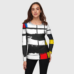 Лонгслив женский В стиле пита мондриана, цвет: 3D-принт — фото 2
