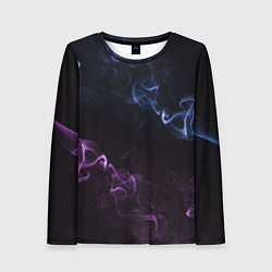 Лонгслив женский Color black blue pink, цвет: 3D-принт