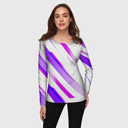 Лонгслив женский Color white pink, цвет: 3D-принт — фото 2