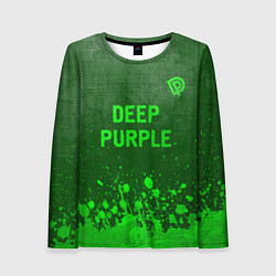 Лонгслив женский Deep Purple - green gradient посередине, цвет: 3D-принт