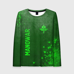 Женский лонгслив Manowar - green gradient вертикально
