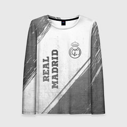 Лонгслив женский Real Madrid - white gradient вертикально, цвет: 3D-принт