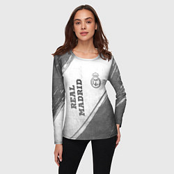 Лонгслив женский Real Madrid - white gradient вертикально, цвет: 3D-принт — фото 2