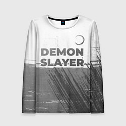 Женский лонгслив Demon Slayer - white gradient посередине