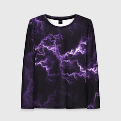 Лонгслив женский Lightning purple flicker, цвет: 3D-принт