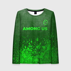 Женский лонгслив Among Us - green gradient посередине