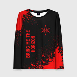 Лонгслив женский Bring Me the Horizon - red gradient вертикально, цвет: 3D-принт
