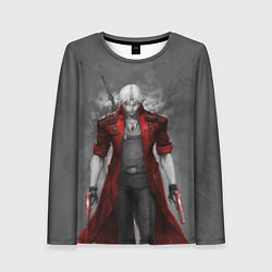 Лонгслив женский Dmc - Дьявол может плакать - боевой Данте с горящи, цвет: 3D-принт