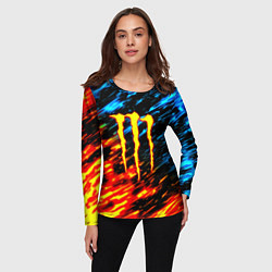 Лонгслив женский Monster energy огонь и лёд искры, цвет: 3D-принт — фото 2