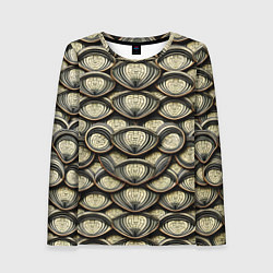 Лонгслив женский Объемный египетский паттерн, цвет: 3D-принт