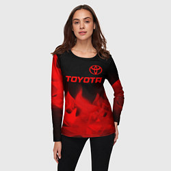 Лонгслив женский Toyota - red gradient посередине, цвет: 3D-принт — фото 2