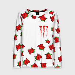 Лонгслив женский Monster energy steel rose, цвет: 3D-принт