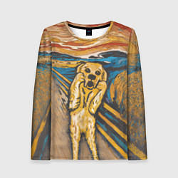 Лонгслив женский Крик - Пёс, цвет: 3D-принт