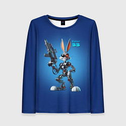 Женский лонгслив Cyborg Bugs Bunny with a gun - ai art fantasy