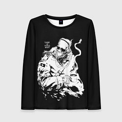 Женский лонгслив Скелет с кружкой