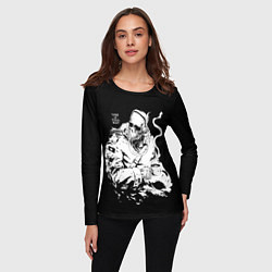 Лонгслив женский Скелет с кружкой, цвет: 3D-принт — фото 2