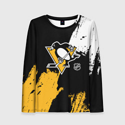 Женский лонгслив Питтсбург Пингвинз - брызги