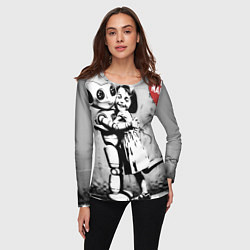 Лонгслив женский ИИ и девочка с красным шариком, цвет: 3D-принт — фото 2