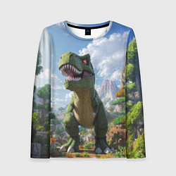 Лонгслив женский Тираннозавр - Minecraft, цвет: 3D-принт