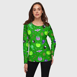 Лонгслив женский Halloween green, цвет: 3D-принт — фото 2