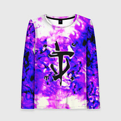 Лонгслив женский Doom неоновый огонь лого, цвет: 3D-принт