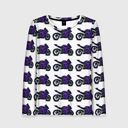 Лонгслив женский Motorcycle purple gloss, цвет: 3D-принт