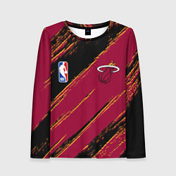 Лонгслив женский Майами Хит - цвета команды, цвет: 3D-принт