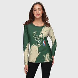 Лонгслив женский Милуоки Бакс - разлитая краска, цвет: 3D-принт — фото 2
