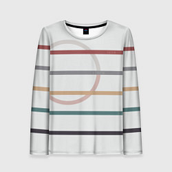 Лонгслив женский Stripes and circle, цвет: 3D-принт