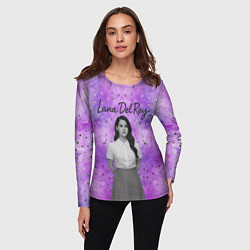 Лонгслив женский Lana Del Rey в черно-белом, цвет: 3D-принт — фото 2