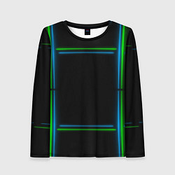 Женский лонгслив Neon green light blue