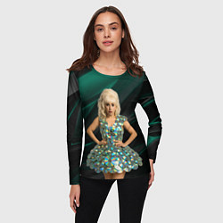 Лонгслив женский Леди Гага в платье из дисков, цвет: 3D-принт — фото 2