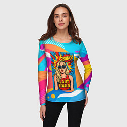 Лонгслив женский Леди Гага в стиле комиксов, цвет: 3D-принт — фото 2