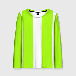 Женский лонгслив Color light green white stripes