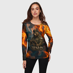 Лонгслив женский Медведь у штурвала МВФ, цвет: 3D-принт — фото 2