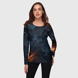Лонгслив женский Камуфляжная текстура с дырами, цвет: 3D-принт — фото 2