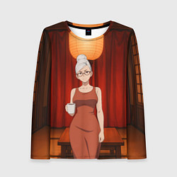 Лонгслив женский Dandadan Seiko в красном платье, цвет: 3D-принт