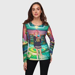 Лонгслив женский Дандадан Сиратори Айра хочет обнимашек, цвет: 3D-принт — фото 2