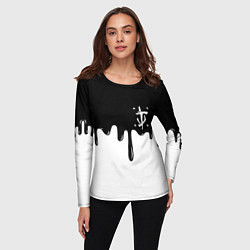 Лонгслив женский Doom logo жидкие краски, цвет: 3D-принт — фото 2