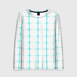 Женский лонгслив Color white light blue crosses