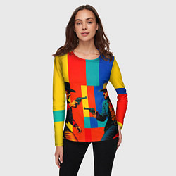 Лонгслив женский Перестрелка ковбоев поп-арт, цвет: 3D-принт — фото 2